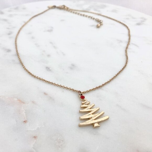 Jewelry - 2/$20 Gold Tone Holiday/Christmas Tree Pendant Necklace